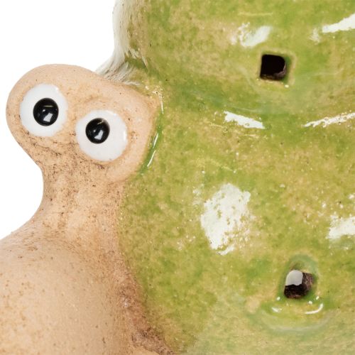 tételeket Kerámia csiga dekorfigura LED-del, mint vidám asztaldísz otthonra és irodába, 12 cm, 2 darab