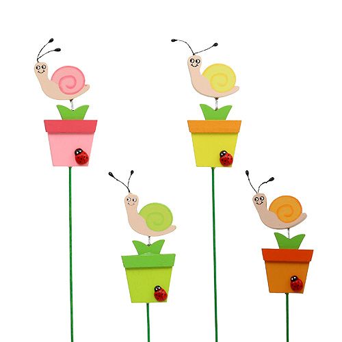 Floristik24 Csiga cserépben 8,5cm L 28cm 16 db