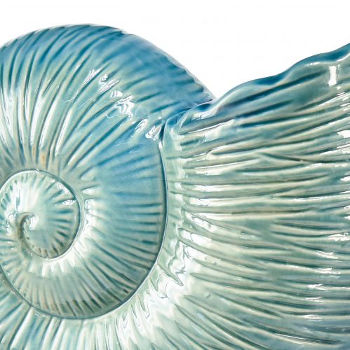 Floristik24 Csiga dekoratív váza virágváza kék kerámia L18cm