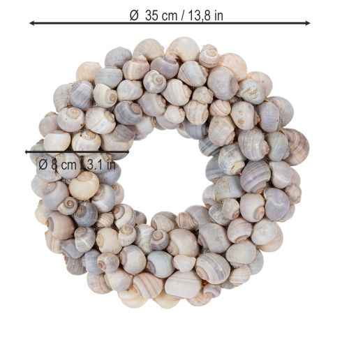 tételeket Csiga koszorú akasztásra, díszes koszorú, tengerész stílusú, Nathai, Ø35cm