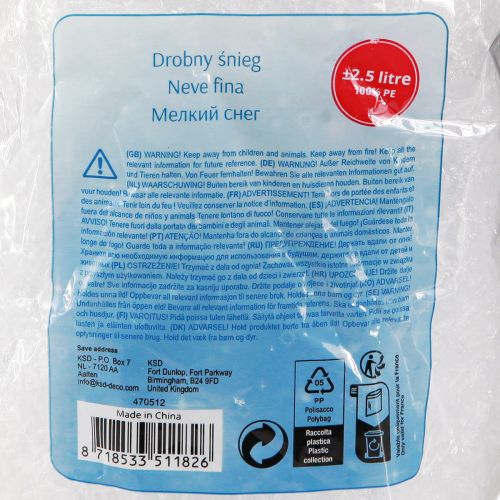 tételeket Hódekoráció permetező dekoráció téli hópelyhek fehér 2,5l