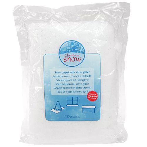 tételeket Hótakaró csillámos hószőnyeg ezüst csillámmal 120×80cm