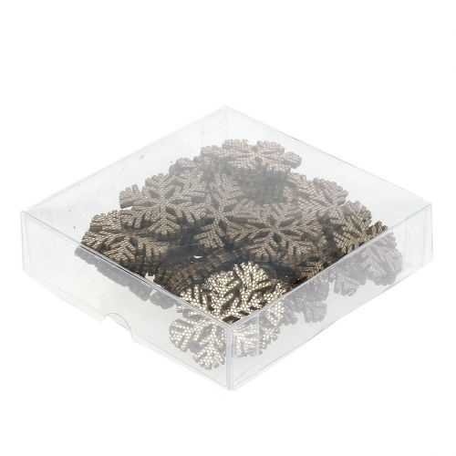 tételeket Hópehely arany karácsonyi dekoráció Ø4cm 48 db