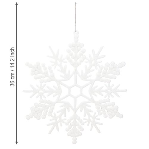 tételeket Hópehely dekoráció téli dekorációhoz fehér 30cm 3 darab