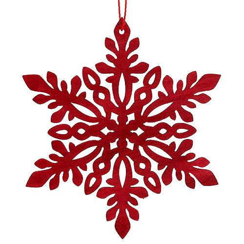 Floristik24 Hópehely fa Ø8cm - Ø12cm természet/piros 12db