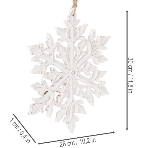 Nagy díszes hópehely, függő dekoráció, 30cm | Floristik24.hu
