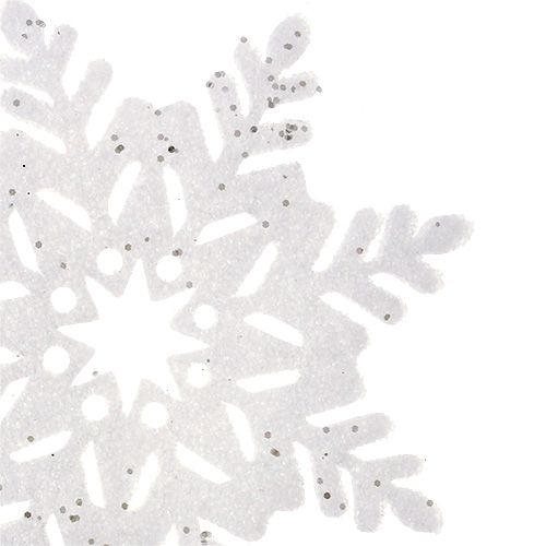 tételeket Hópehely fehér csillámos fajta. 10cm 12db