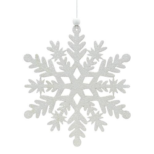 Hópehely fehér csillámmal 20cm 4db