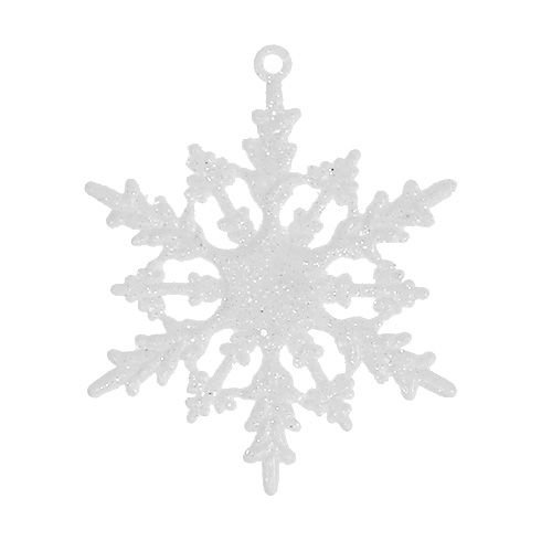 tételeket Akasztható hópehely 7cm fehér csillámmal 36db