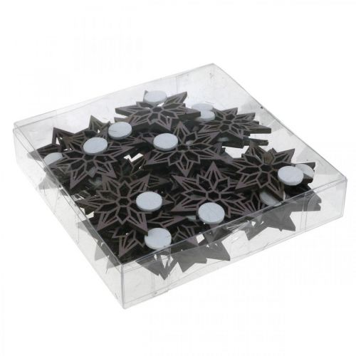 tételeket Dekoratív csillagok lila fa csillagok hópelyhek öntapadós 4cm mix 36 db