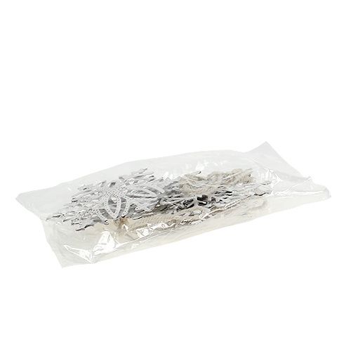 Floristik24 Fém hópehely fehér 10,5-11cm 4db