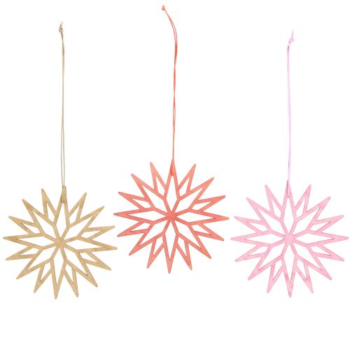 tételeket Hópehely fa karácsonyfadíszek narancssárga színben 10 cm 12 darabos karácsonyi dekoráció