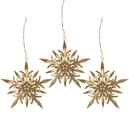 Floristik24 Hókristály arany 3D 13cm x 12,5cm 3db