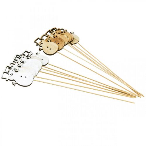 Floristik24 Virágdugó Karácsonyi dekoráció hóember fa 7cm 12db