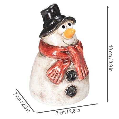 Hóember figura piros sállal, karácsonyi dekoráció, 10cm | Floristik24.hu