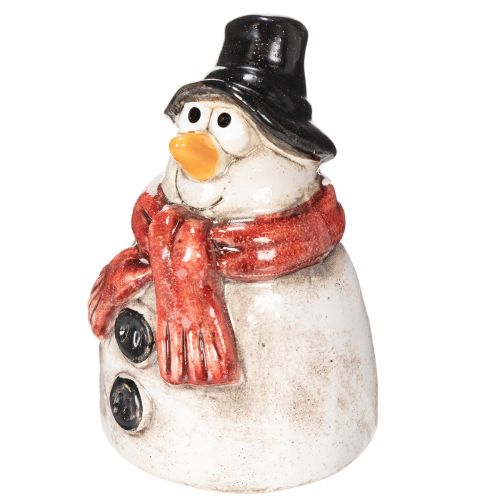 Hóember figura piros sállal, karácsonyi dekoráció, 10cm | Floristik24.hu