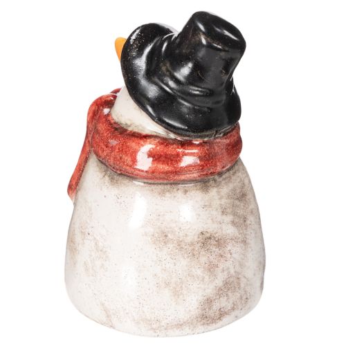 Hóember figura piros sállal, karácsonyi dekoráció, 10cm | Floristik24.hu