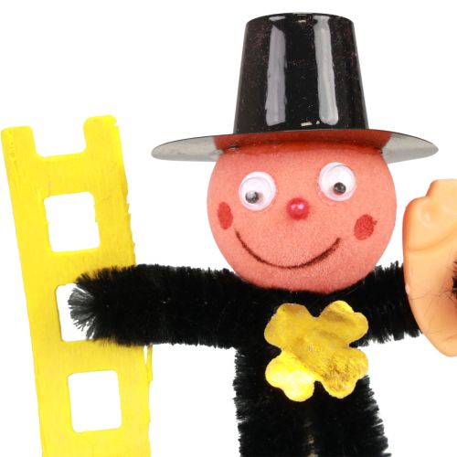 tételeket Kéményseprő virágdísz, szilveszteri szerencsehozó talizmán, 17 cm, 24 darab