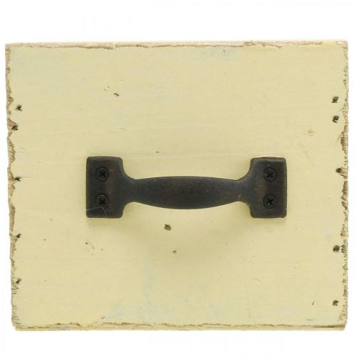 tételeket Kopott dekoratív fiók sárga fa ültetéséhez 12,5 × 12,5 × 10 cm