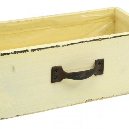 tételeket Fa fiók ültetésre Yellow Shabby Chic 25×13×8cm