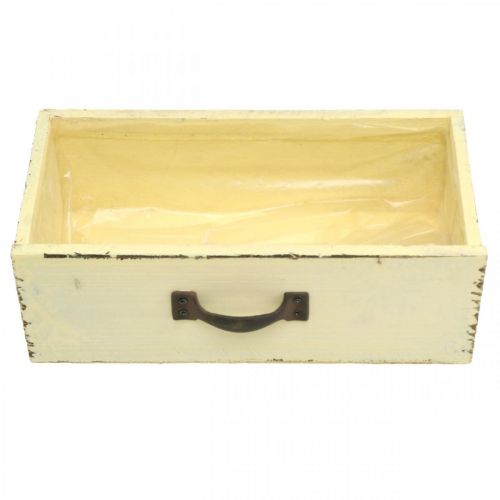 tételeket Fa fiók ültetésre Yellow Shabby Chic 25×13×8cm
