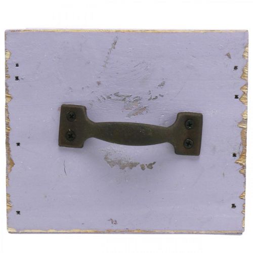 tételeket Fiók Shabby Chic Deco Wood Lila Spring Deco 12,5×12,5×10 cm