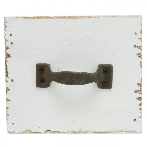 Floristik24 Növényi fiók fa fehér kopott elegáns dekoráció 12,5×12,5×10 cm