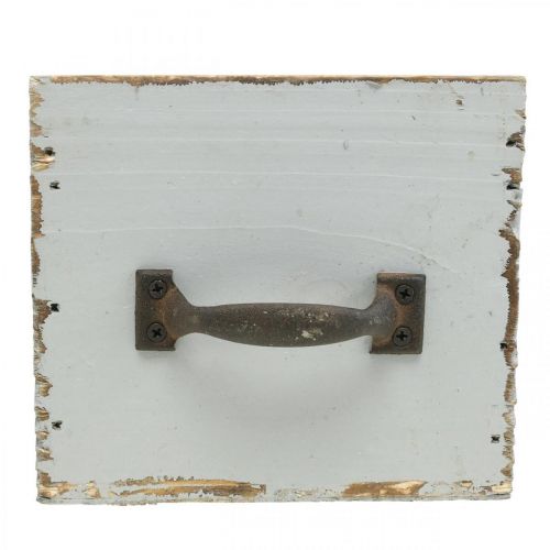 Floristik24 Növényfiók kopott elegáns fa fiók szürke 12,5×12,5×11 cm