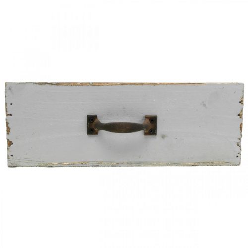 Floristik24 Ültetőgép Fafiók Shabby Chic szürke 25x13x9cm