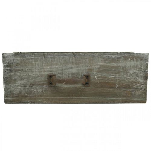 Floristik24 Növénydoboz fiók fa kopott chic mosott fehér 25x13x9cm