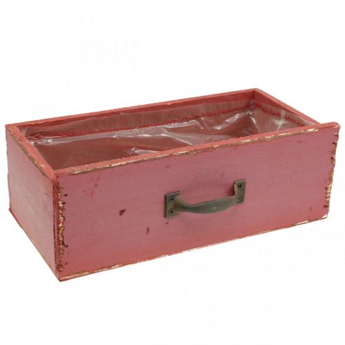 Floristik24 Ültetőgép Fafiók Shabby Chic Red 25x13x9cm