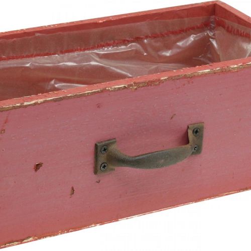 Floristik24 Ültetőgép Fafiók Shabby Chic Red 25x13x9cm