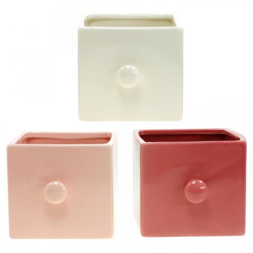 Floristik24 Ültetési fiók, kerámia dekoráció, díszfiók, ültető 3db