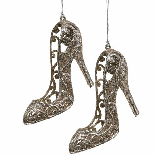 Floristik24 Karácsonyfadíszek cipőpezsgő glitter 13cm 12db