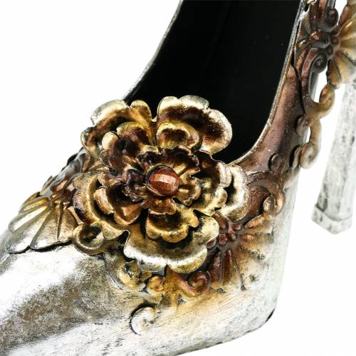 tételeket Dekoratív cipő ültető cipő ezüst fényes 26cm x 11cm H30cm