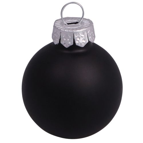 tételeket Fekete karácsonyi golyók üveg mini matt fényes Ø3cm 22 db