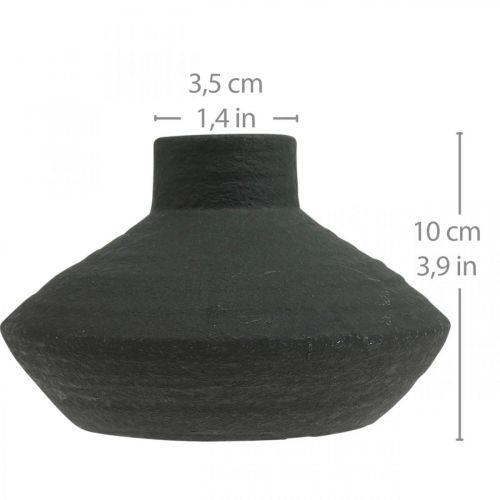 Floristik24 Fekete kerámia váza dekoratív váza lapos hagymás H10cm