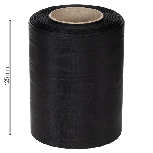 tételeket Fekete koszorú szalag 125mm 25m - Elegáns gyászszalag virágkötészethez és dekorációhoz, acetát szalag