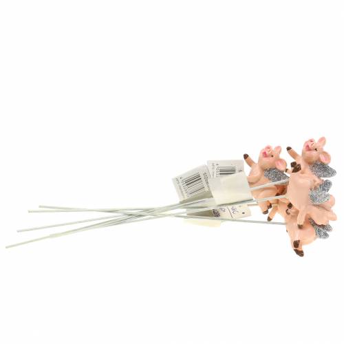 Floristik24 Dekoratív dugós malac szerencsebúb 6db