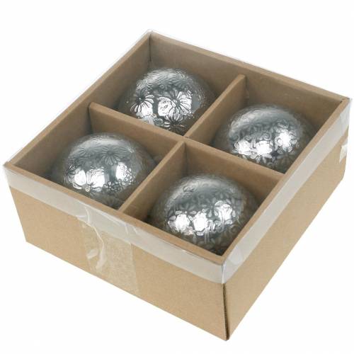 Floristik24 Lebegő gömbvirágok ezüst fém Ø8cm válogatott 4db