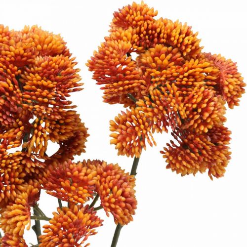 Floristik24 Sedum mesterséges sedum narancs őszi dekoráció 70cm 3db
