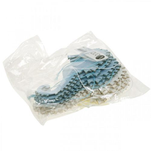 Floristik24 Csikóhal akasztós kék, fehér akasztós tengeri dekorációhoz 8 db