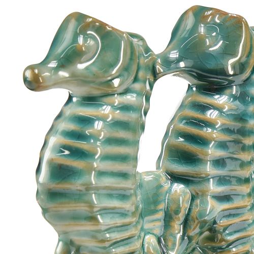 Floristik24 Seahorse Kerámia Virágváza Kék Zöld L21cm 2db