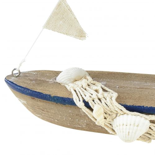 tételeket Dekoratív hajó fa vitorlás vintage kagylóval H22cm 2db