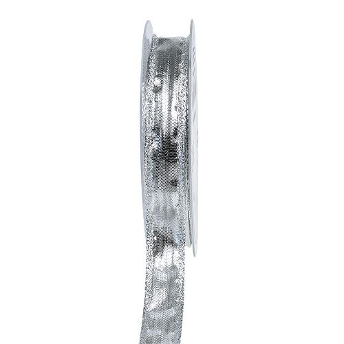 tételeket Deco szalag ezüst drótszegéllyel 15mm 25m