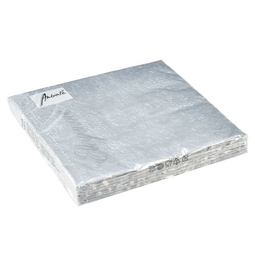 tételeket Szalvéta Szín Ezüst Dombornyomott Dísz 33x33cm 15db