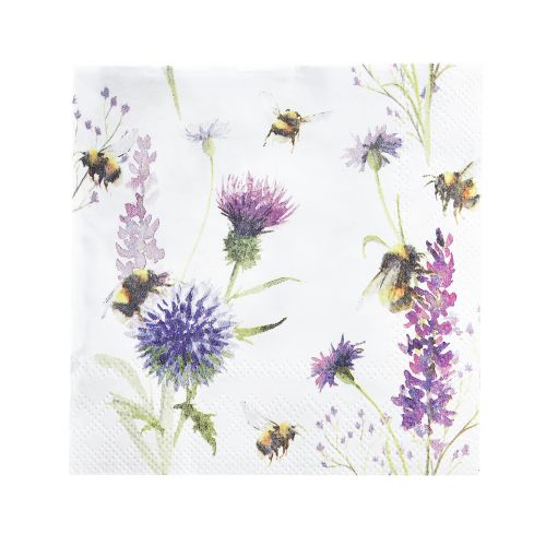 Szalvéta nyári darázs méhek dekoráció 25x25cm 20db