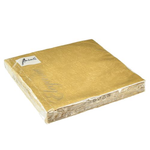 Floristik24 Arany szalvéták dombornyomott díszekkel 33x33cm 15 db