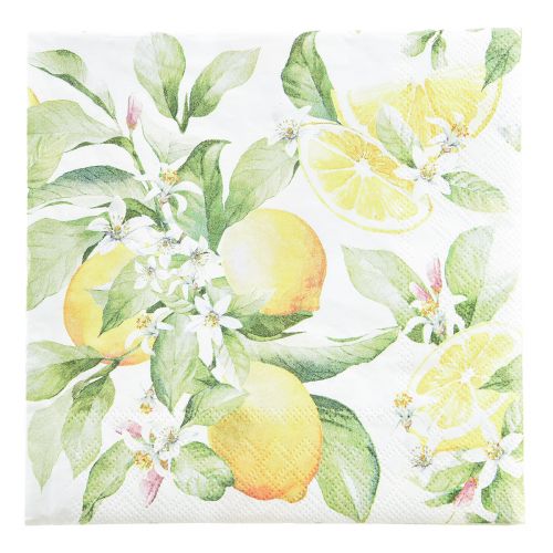 tételeket Szalvéták fehér citromos nyári dekorációval 33x33cm 20db