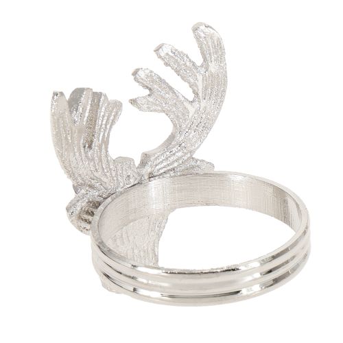 tételeket Szalvétagyűrűk ezüst szarvas fém szalvétatartó Ø4cm 4 db